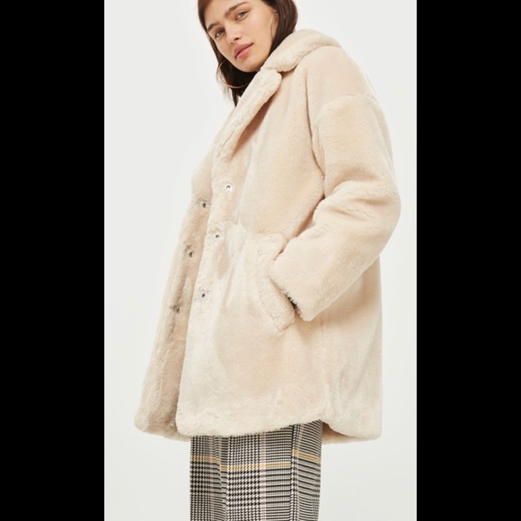 TOPSHOP Faux Fur Coat - Picture 3 of 6